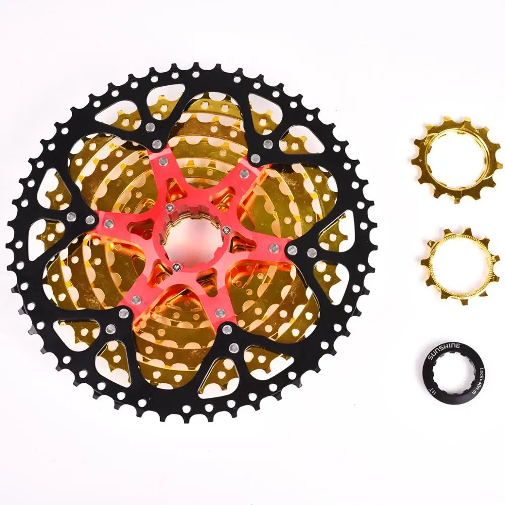 Солнце 9 Скорость кассета 11 50 т 42 золотой горный велосипед WideRatio MTB велосипеда S