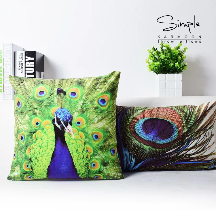Sequin Cushion Cover Peacock Animal Throw Pillowcase Color Changing Reversible Decorative Pillow Case For Home Decor Funda Cojin