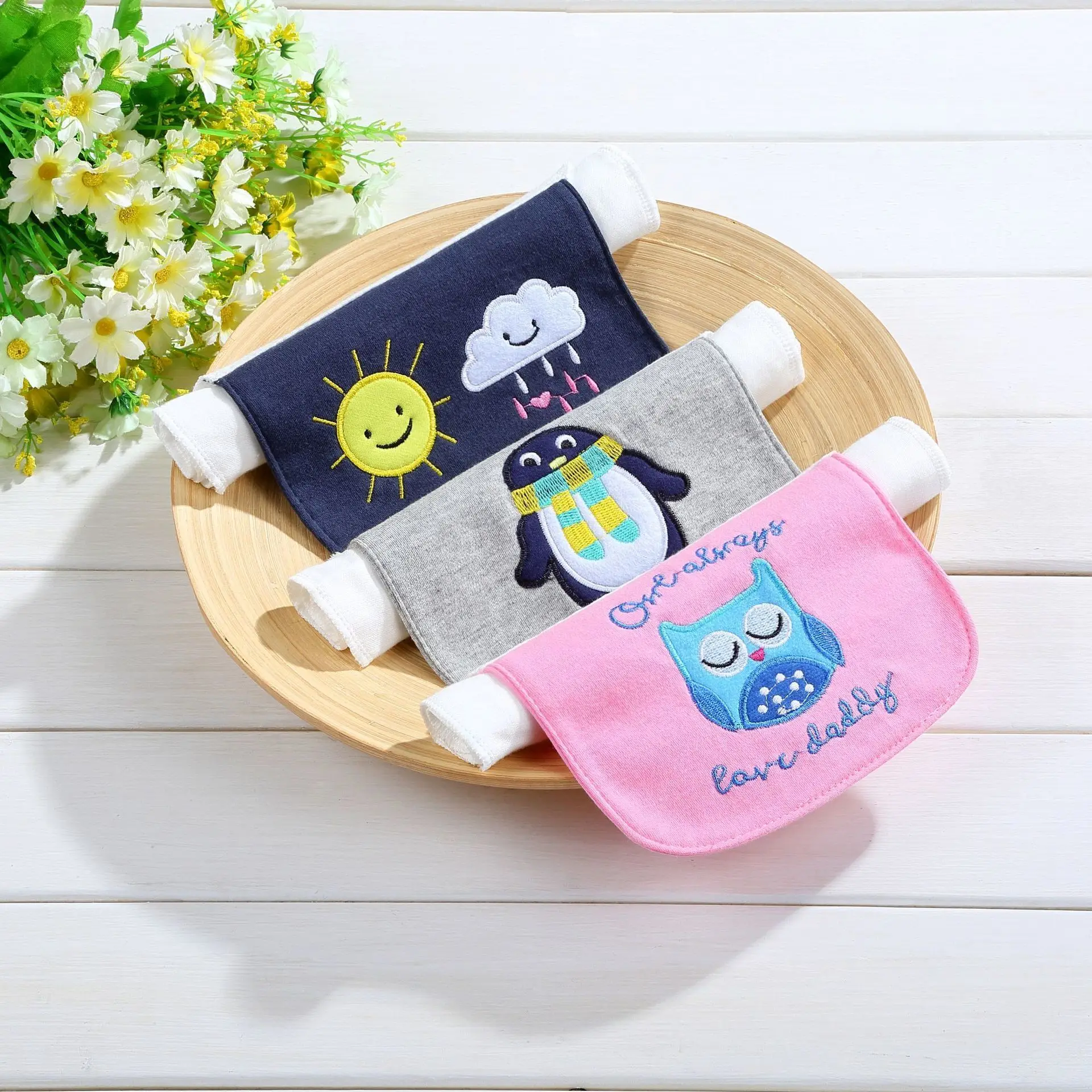 

Pattern Four Layer Enlarge Code Three-dimensional Embroidery Pure Cotton Children Sweatbands Scapegoat Towel And Sweat Towel