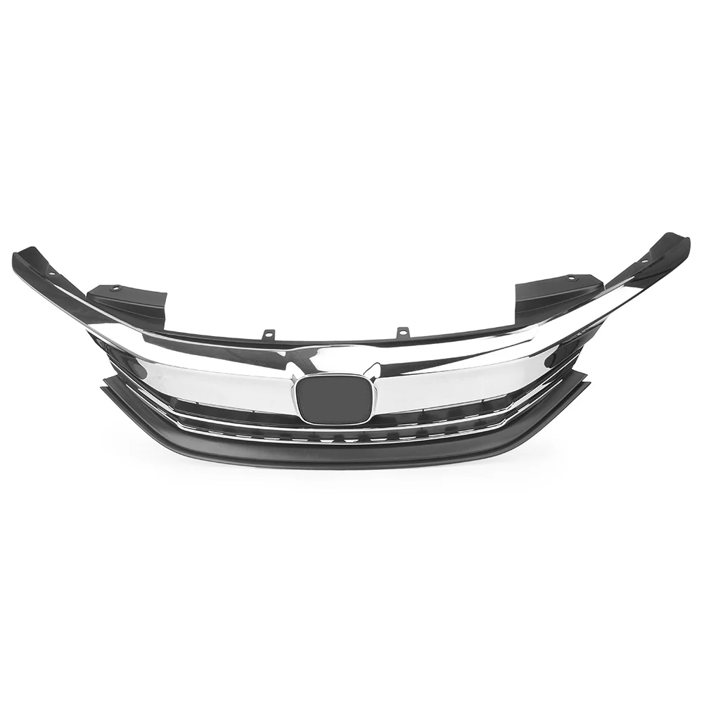  Front Grille Upper Grill For Honda Accord Sedan 9th 2016 2017 16 17 Chrome Black ABS Plastic Auto C