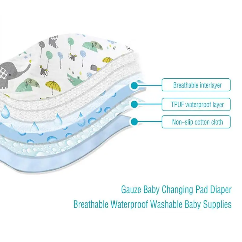 Марля детский Пеленальный матрас пеленки Хлопок Кожа-дружественные дышащие водонепроницаемые моющиеся Детские принадлежности 50*70 см