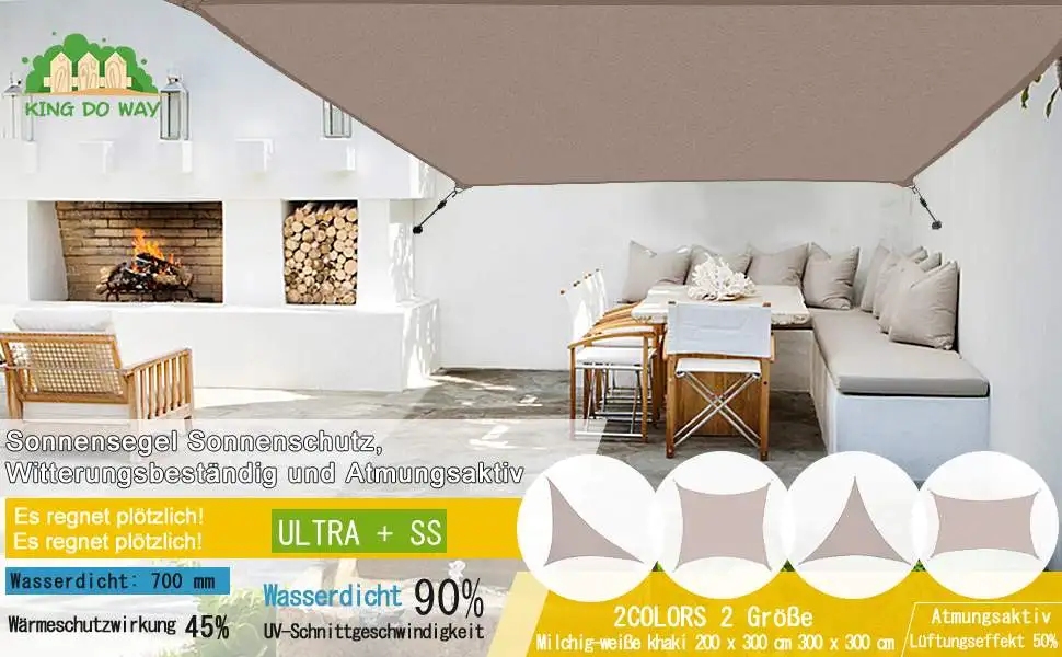 300D impermeable poliéster rectángulo toldo sol sombra sol vela exterior refugio solar caqui 300D impermeable poliéster rectángulo toldo sol sombra sol vela exterior refugio solar caqui