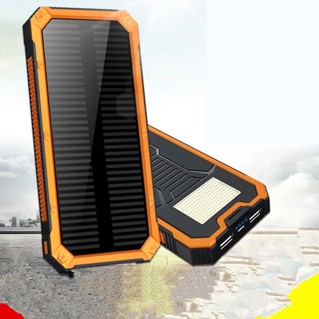 

8000mAh Portable Solar Power Bank External Square Li-polymer 230g Battery Dual 5V/2.1A USB Mobile Charger