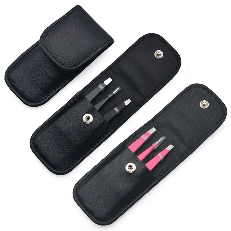 

3Pcs/Set Eyebrow Tweezers Set Stainless Steel Slant Tip/Point Tip/Flat Tip Eyes Tweezers For Face Hair Removal Make Up Tools