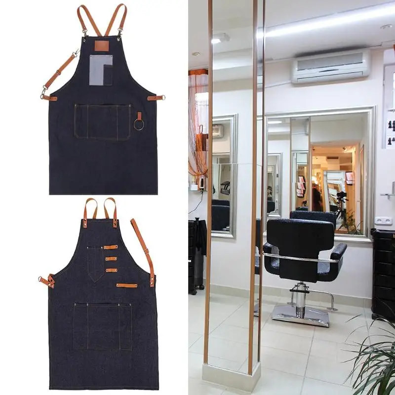 Salon Hair Cutting Apron Professional Barber Denim Apron Hairdresser Hair Cutting Protection Tool Hairdresser Styling Cloth Tool 3