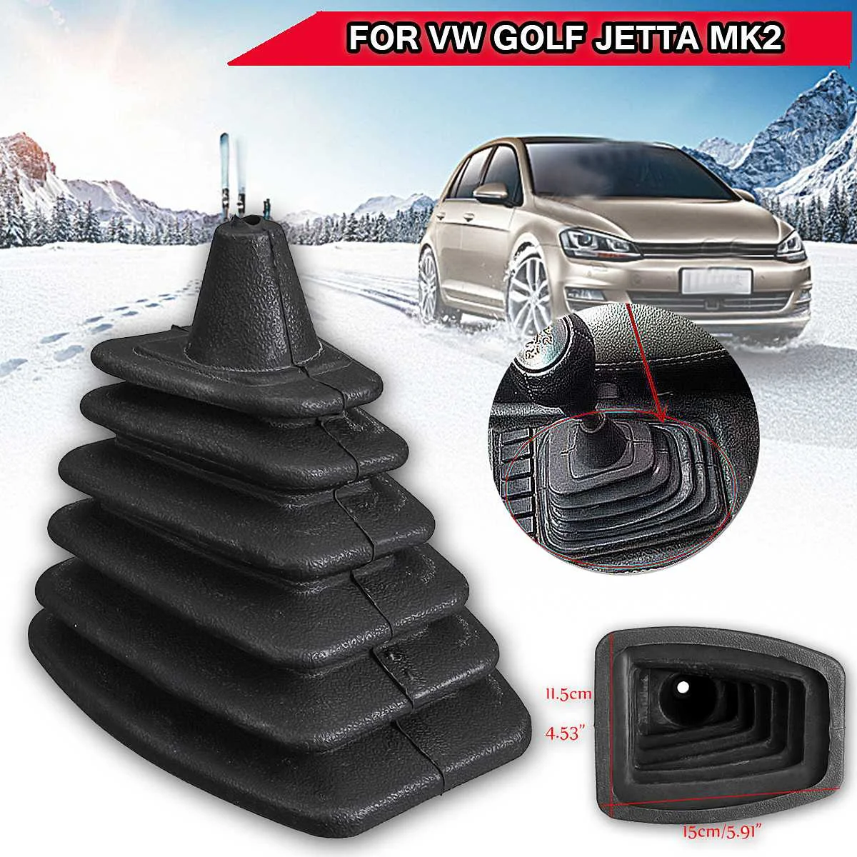 

Car Gear Shift Collar Gaiter Boot Cover Soft Rubber Dustproof Soft Cover for Volkswagen for VW GOLF MK2 II JETTA II