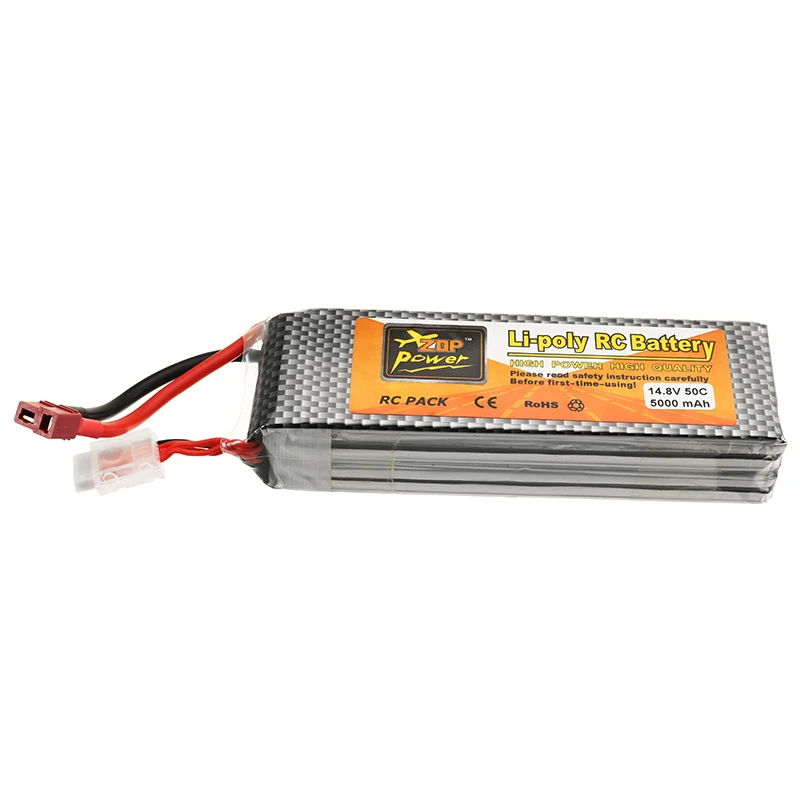 ZOP الطاقة 14.8 V 5000 mah 50C 4 S ليثيوم يبو البطارية T التوصيل تحميلها ل أجهزة الاستقبال عن بعد FPV سباق Drone سيارة قارب DIY Multirotor