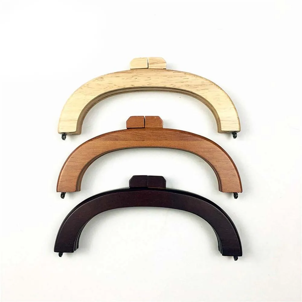 

3pcs DIY Elegant Wood 20cm Metal Purse Frame Handle for Bag Sewing Craft Tailor Sewer
