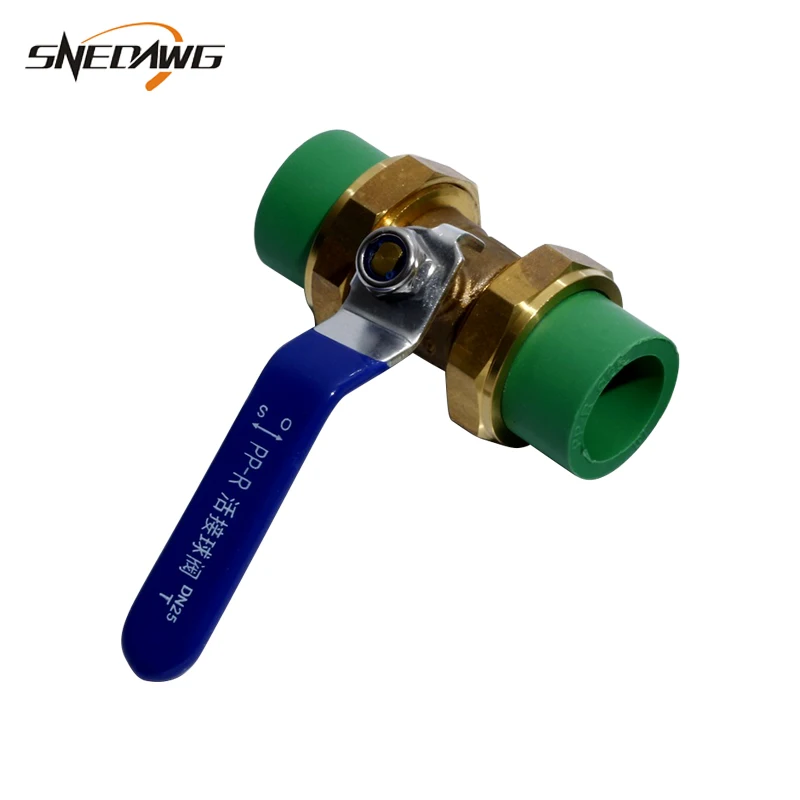 

PPR Water Pipe Fitting Union with Brass Valve Plastic Water Supply Pipe Joint Check Valve 20/25/32mm Water Pipe Valve Joint
