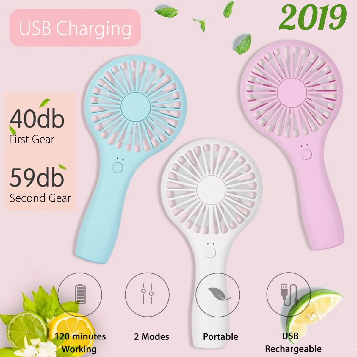 

Portable Mini USB Rechargeable Handheld Fan 2 Wind Speed Modes Outdoor Office Desktop Table Desk Small Fan Built-In Battery