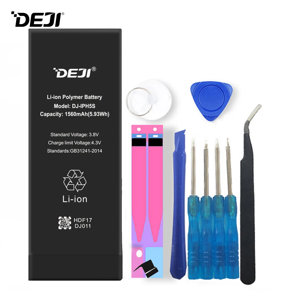 Deji батарея для iPhone 5S 5GS Apple iPhone5s 1560mAh Емкость встроенный литий полимерный