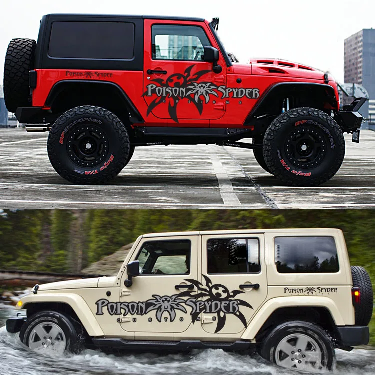 Виниловая наклейка для джипа Wrangler RUBICON Sahara Spyder 4x4 внедорожника|Наклейки на