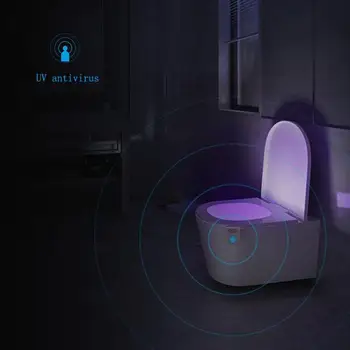 

16 Colors Toilet Light Bathroom Bowl Motion lLight Activated On/Off Lights Seat Sensor Lamp Nightlight Seat light