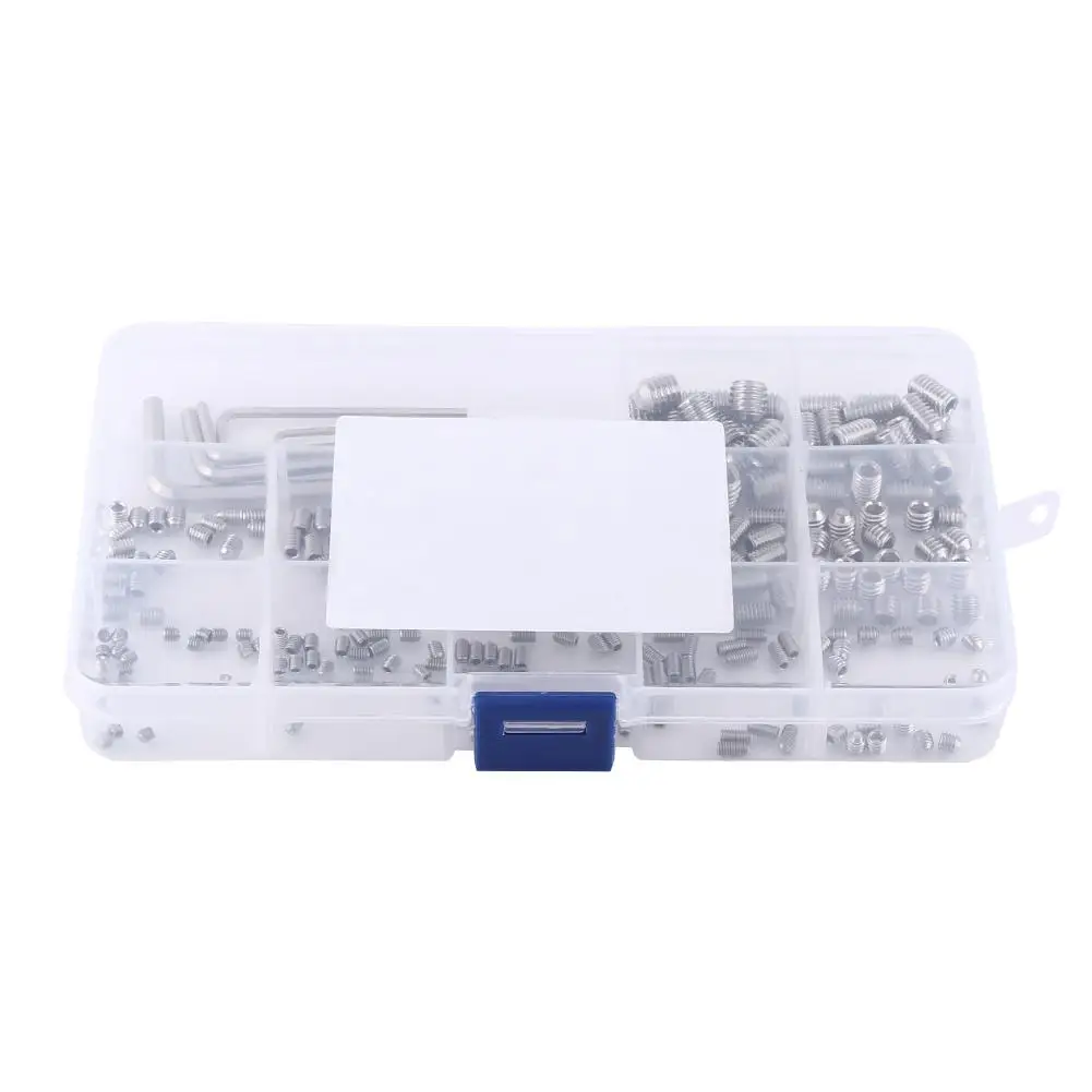 

240Pcs M3/M4/M5/M6/M8 Hex Socket Set Screws Assortment Kit w/ Hex Keys tornillos Hand Tools Set