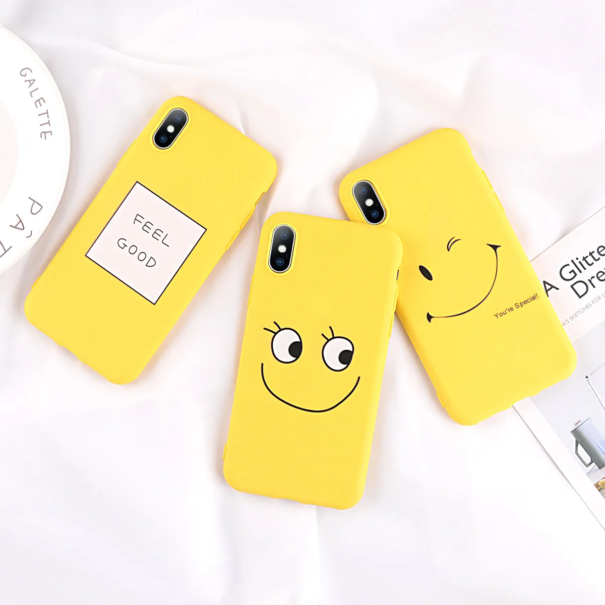 KJOEW Cute Letter Smiley face Pattern Soft TPU Phone Case For iPhone 11 Pro XS Max X XR 5 SE 6 6S 7 8 Plus Coque Back Cover |
