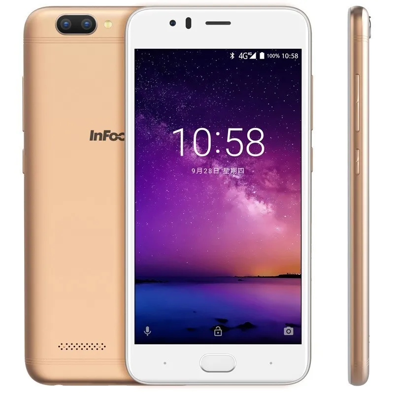Infocus A3, мобильный телефон, 5,2 дюймов, LTE, 4G, смартфон, 2 Гб+ 16 ГБ, 3050 мАч, четырехъядерный телефон, отпечаток пальца, двойной, Android 7,0, сотовые телефоны