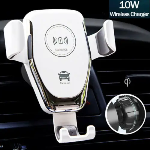 

10W QI Wireless Fast Charger Car Mount Holder Stand For iPhoneX XS Samsung S9 Automatic Clamping Mobile Phone Holder