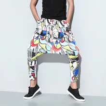 Горячая Новая мода Tides мужские тонкие длинные брюки из Харлана свободные мужские брюки персонализированные напечатанные граффити мужские брюки 321