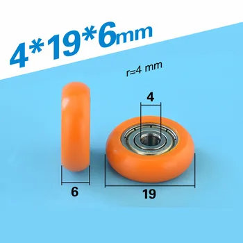 

[R0419-6]10PCS Free Shipping 624zz deep groove ball bearing wheel 4*19*6 round type DIY minisize wheel pulley 0419R 0419T