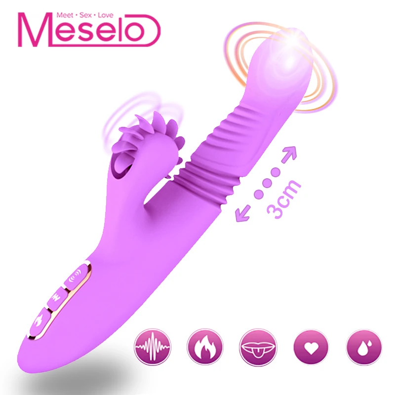 Meselo 10 Modes Licking Thrusting Vibrator Silicone Sex Toys For Woman Masturbator Clitoral Dildo G-spot Adult New | Красота и