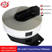 Совместимость DK-11203 метка 17 мм* 87 мм 300 шт DK11203 DK-1203 совместимый для устройство для печатания этикеток белый Бумага