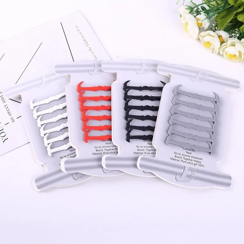 

12pcs/set New Creative Elastic Silicone Shoelace No Tie Lazy Shoe Laces Special Shoelaces For Children Rubber Shoes Accessories