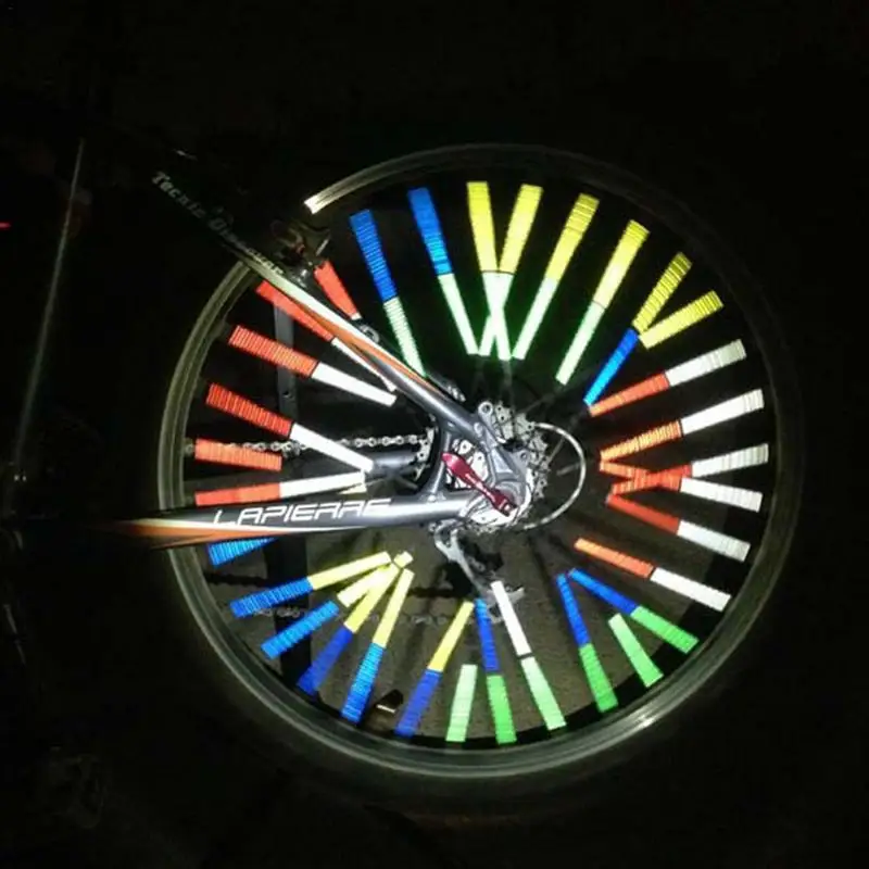 New Fluorescent MTB Bicycle Wheel Spoke Bike Sticker Cycling Wheel Rim Reflector Lighting Bike Spoke Reflective Strips
