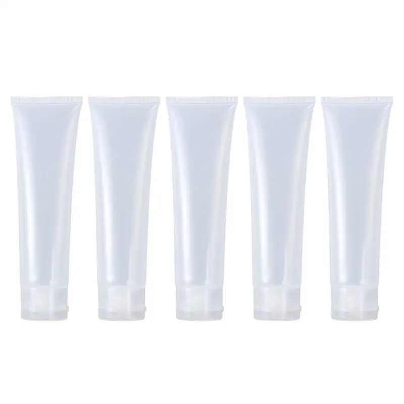 

5pcs 100ml Refillable Bottle Travel Size Squeeze Bottle Storage Container with Flip Cap for Shampoo Facial Cleanser Hand Cream