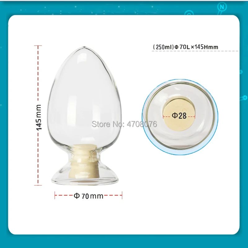 

250ml 1pc/pack Glass seed bottle with rubber stopper Heart-shape display bottle Conical sample bottle with horn shape for grain