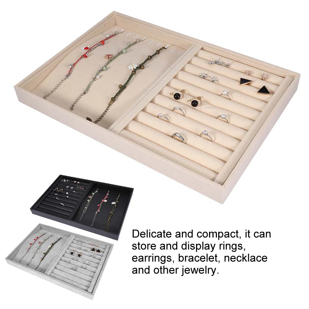 

New Jewelry Display Tray Bracelet Ring Earring Necklace Holder Storage Plate Cases