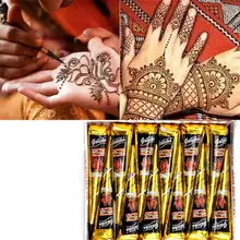 1 шт черный цвет индийская хна паста конус мехенди для женщин Пальчиковый крем для тела краска DIY временный рисунок для тату трафарет