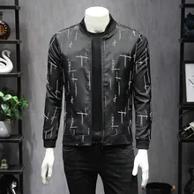 Fashion Print Jacket Men Casual Slim Fit Baseball Jackets 2019 Spring Autumn Windbreaker Coat Jaqueta Masculina Plus Size 5xl