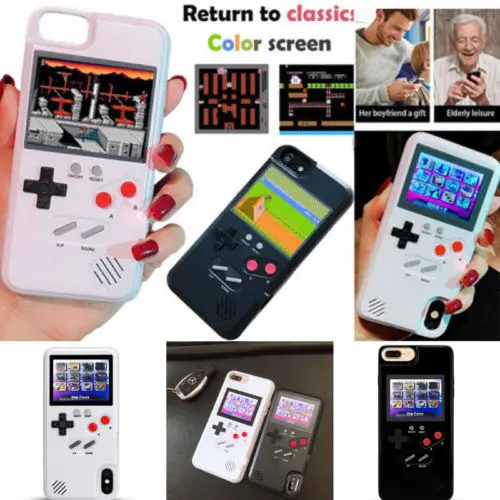 

Retro Color Screen Real Game Play Tetris Case for iPhone Xs MAX XR 7 8 Plus 6s