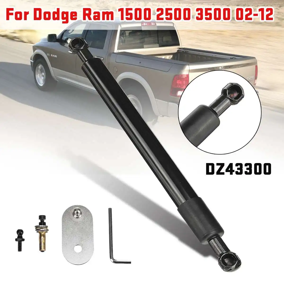 

1Set Rear Trunk Tail Gate Tailgate Supports Strut Rod Arm Shocks Gas Bars DZ43300 For Dodge RAM 1500 2500 3500 2002-2012