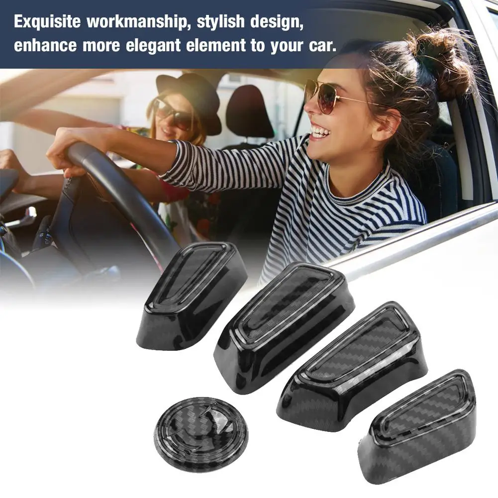 5pcs Car Seat Adjustment Knob Button Switch Cover Trim Universal for Toyota Camry 2018 Weathering Resistance Carbon Fiber | Автомобили и