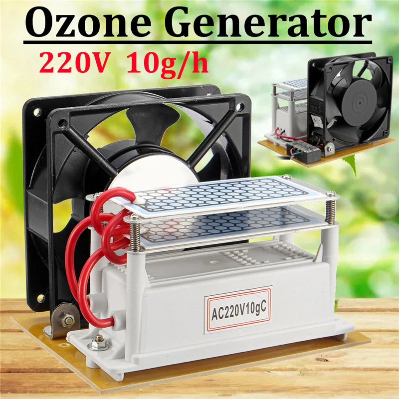 

220V 10g/h Ozone Generator With Double Sheet Ceramic Plate Air Purifier Sterilizer Fan Machine Air Conditioning Appliance New