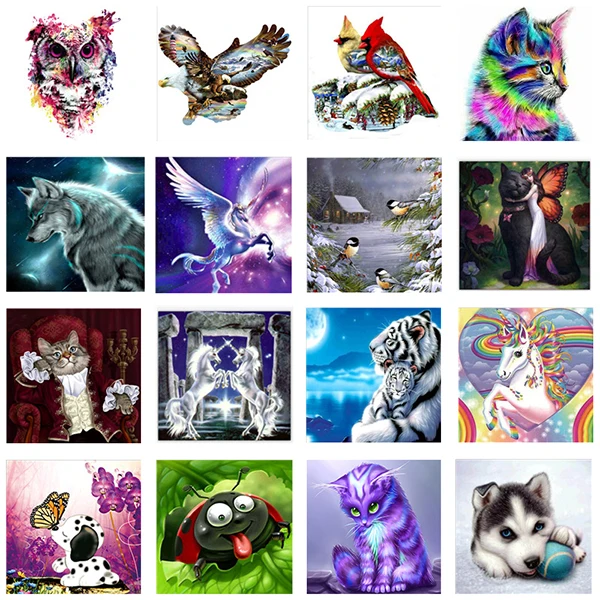 3D милый кот и собака животных сердце в форме бриллианта Painnting Круглый diy живопись набор для картин из алмазов наборы вышивки крестом мозаика