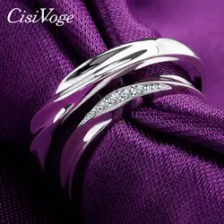 CisiVoge Новое поступление 925 пробы Серебрянное обручальное кольцо пары кольцо для любителей пальца двойные кольца комплект для пары Марка FW