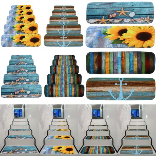

DIY 5pcs 3D Selfadhesive Staircase Sticker Stair Riser Decal Floor Home Decor