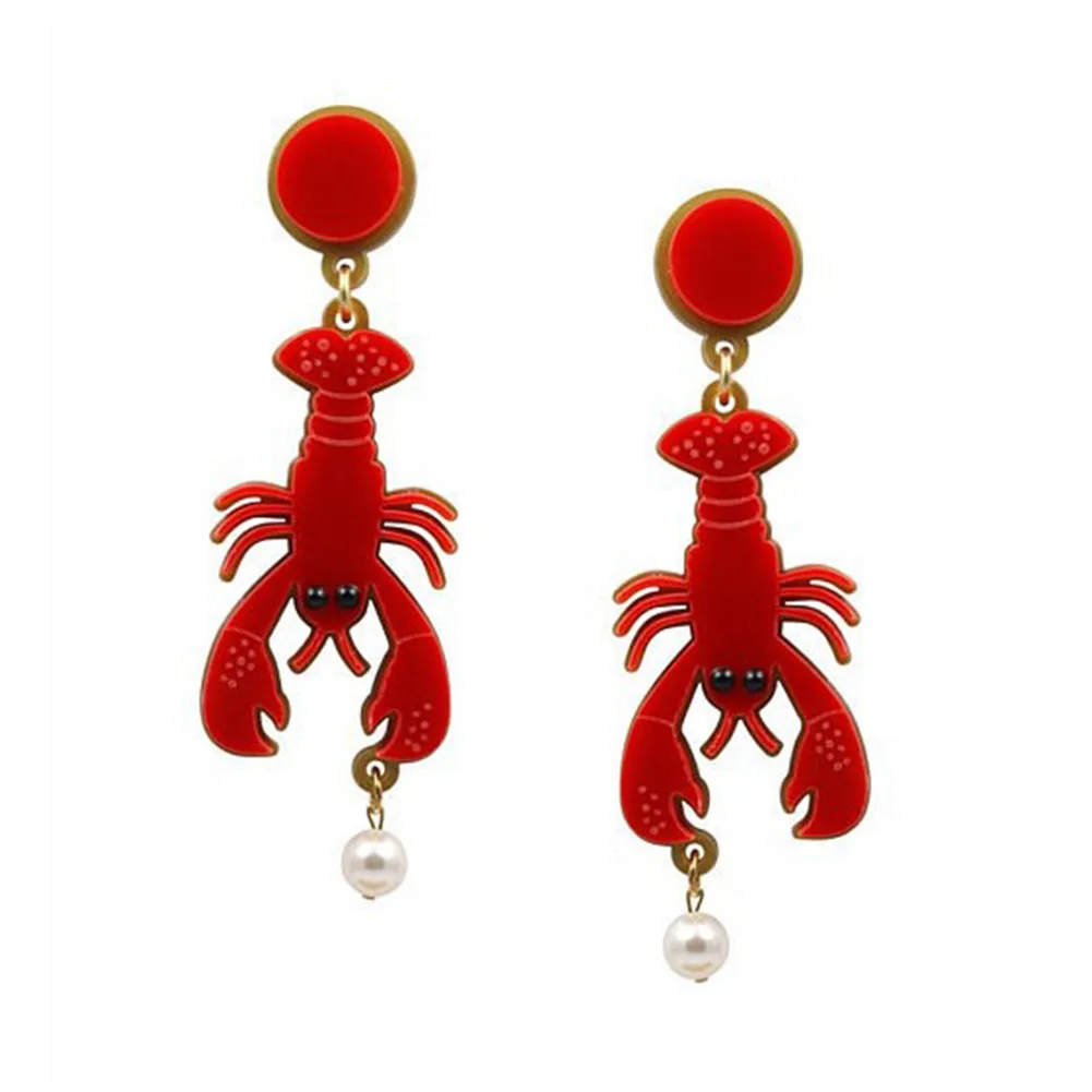 

Acrylic Fabala Fun Personality Retro Lobster Earrings Dangle Trendy Octopus