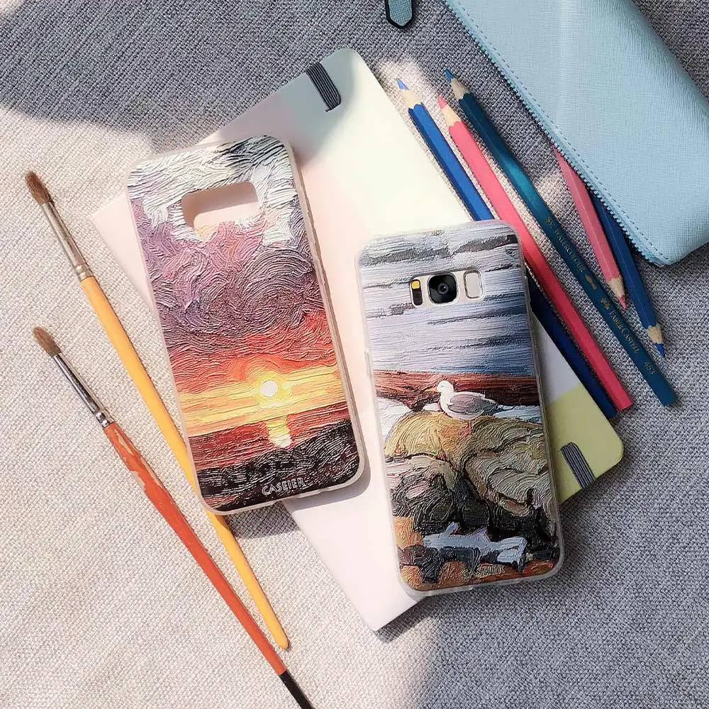 Чехол для телефона CASEIER с масляной росписью Samsung Galaxy S9 S8 Plus S7 S6 Edge Note 9 8 J3 J5 J7 2017