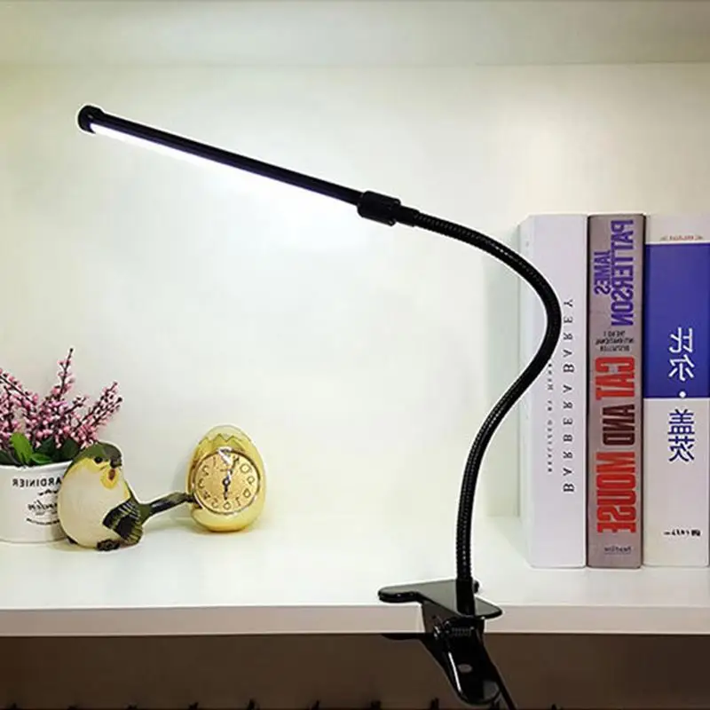 

Dimming color LED eye protection power saving reading hose clip light warm cold 8 modes Dimming Bed Reading book Night Light