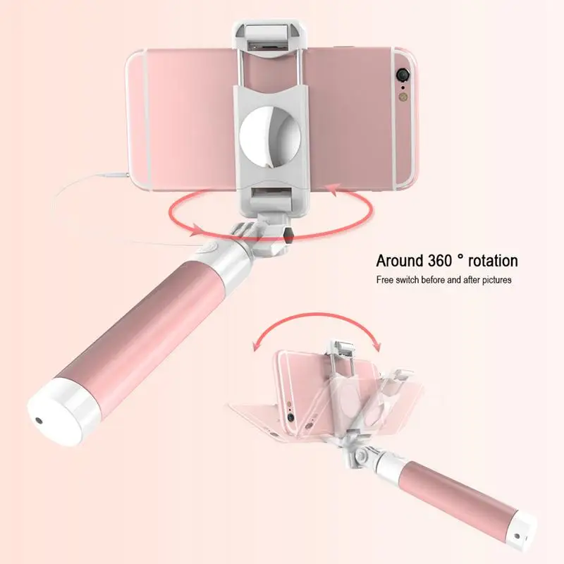  New Universal Selfie Stick Self-timer Lever Mini Foldable Wired Selfie Stick For IPhone 6 6S For Samsung Huawei Mobile Phone