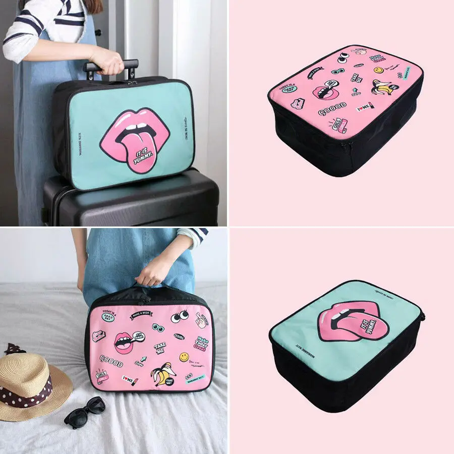 

Women Girl Travel Storage Bag Waterproof Clothes Packing Cube Luggage Organizer Set Handbag
