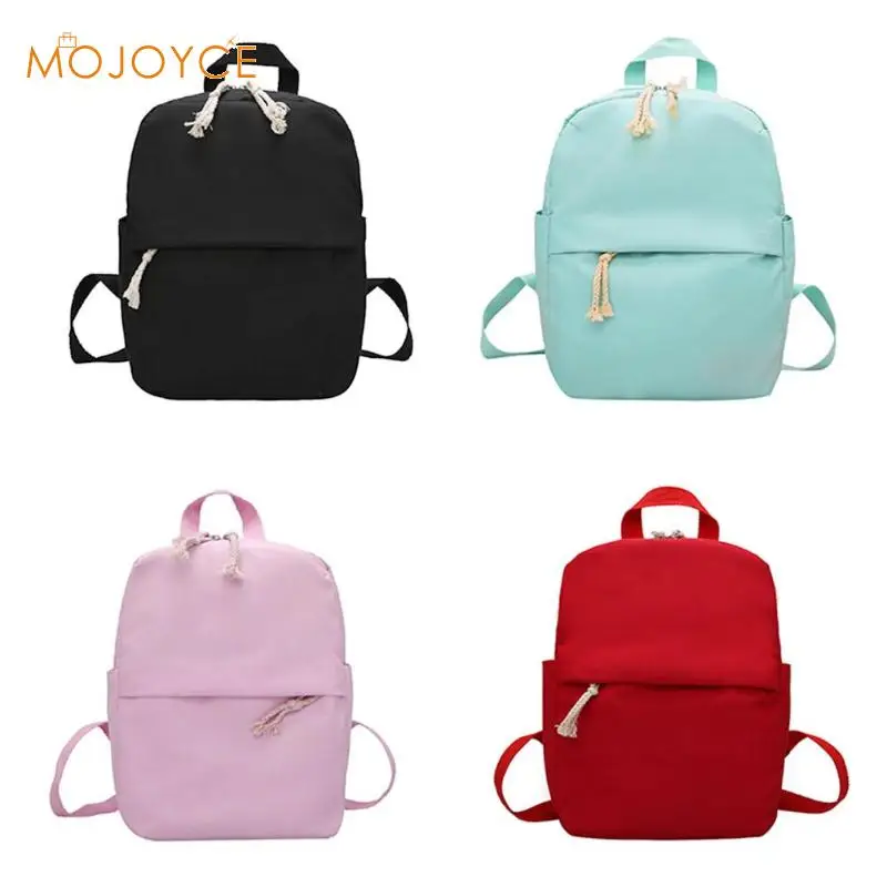 

Women Canvas Backpack Preppy Style Solid Color Travel School Shoulder Bags