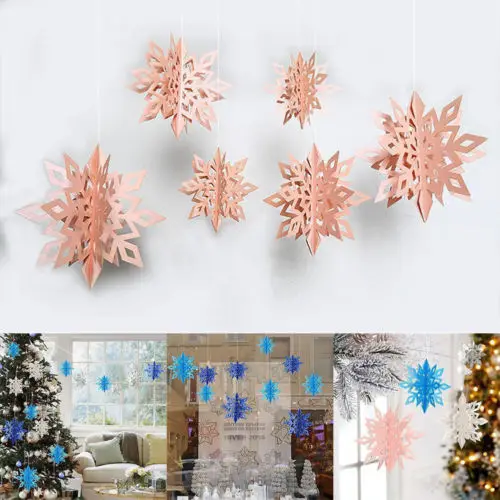 Горячие рождественские полые снежинки красочные XmasTree орнамент мерцающий