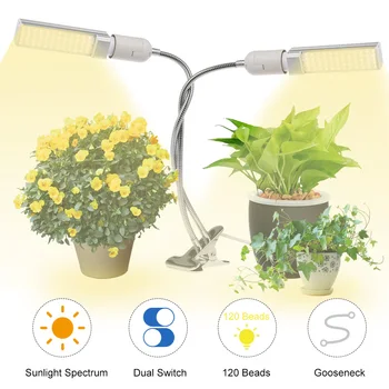 

Full Spectrum LED Grow Light lamp for plants Sun-like Plant Grow LED Bulb 25W E26/27 Dual-head Strong Clip Bulbs Houseplants