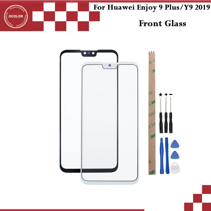 

ocolor For Huawei Enjoy 9 Plus Front Touch Screen Y9 2019 Outer Glass Panel Fit Replacement Phone Accessories +Tools +Adhesive