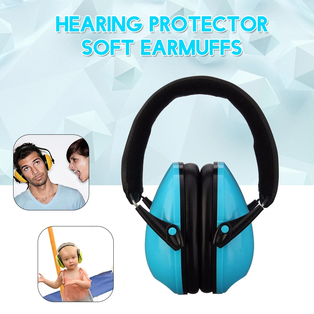 

Blue Hearing Protector Soft Earmuffs For Kids Adults Noise Reduction Nrr 27db Adjustable Headband Ear Muffs Defenders