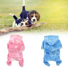Летняя уличная дождевик для щенка, для питомца, четыре ноги, XS-XL, с капюшоном, водонепроницаемые куртки, полиуретановый дождевик для собак, одежда для кошек, одежда